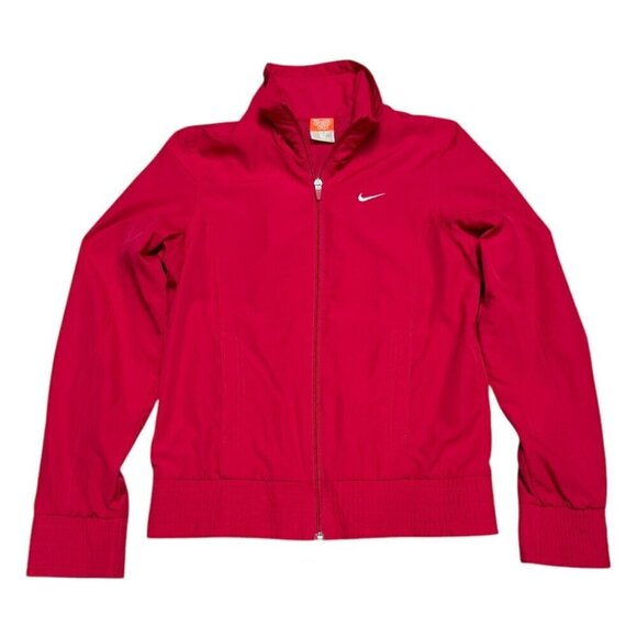 NIKE Pink Lightweight Windbreaker Activewear Bright Running Jacket Womens Small - Picture 1 of 5
